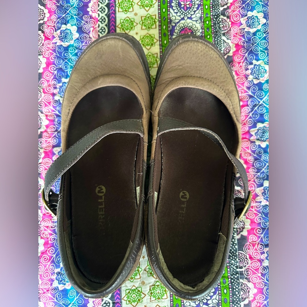 Merrill Brown Suede slip on shoes